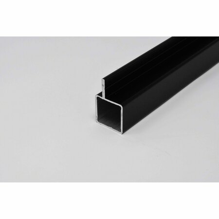 EZTUBE Extrusion for 1/4in Flush Panel  Black, 98in L x 1in W x 1in H 100-120-8 BK